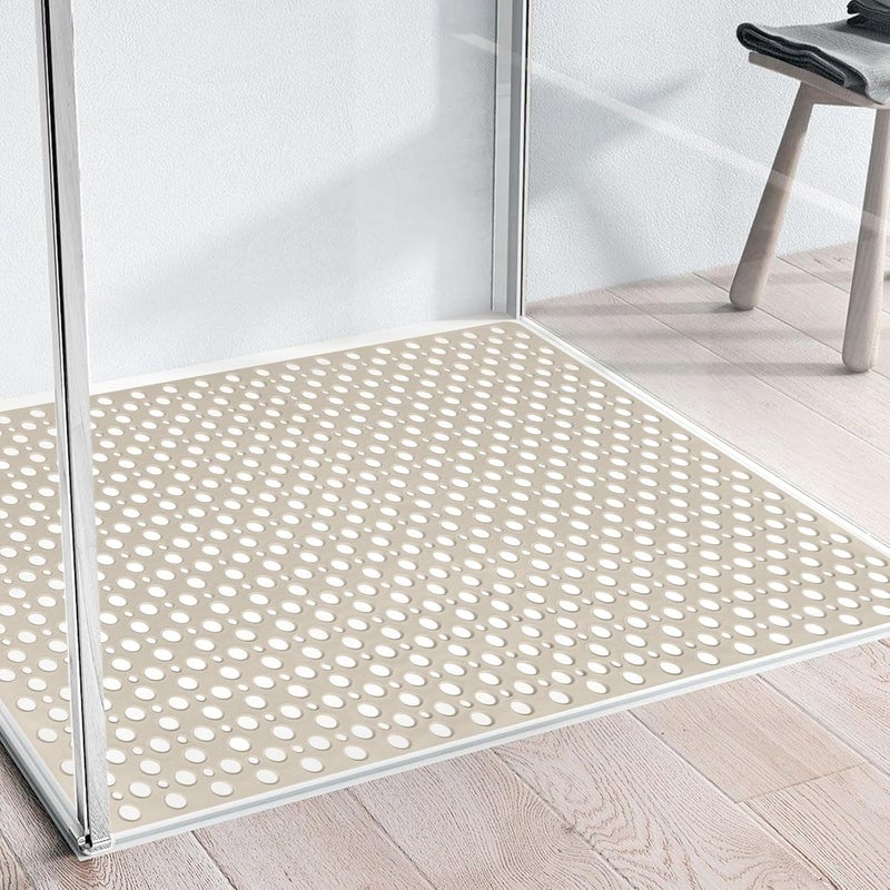 Yonala Extra Large Shower Mat, 47 x 32 Inch Non Slip Shower Mats for Inside Shower, Soft TPE Shower Floor Mat with Suction Cups and Drain Holes, Machine Washable Bathroom Shower Mat, Easy to Clean - Image 2